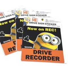 ミニオンズ ドライブレコーダー 車用ステッカー デコレーションシール 3枚セットのサムネイル