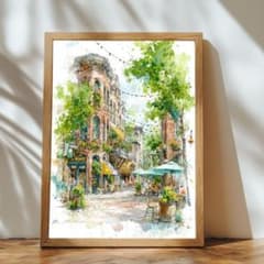 A3 オマハの街角スケッチ｜ペンと水彩で描くアメリカの風景画