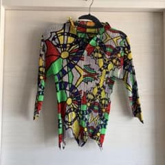 プリーツプリーズ　派手シャツ　総柄　美品　グレー×マルチカラー プリーツプリーズ 派手シャツ 総柄 美品 グレー×マルチカラー - メルカリ