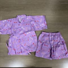ベビー甚平 リボン柄 パープル 100cmのサムネイル