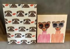 Francfranc/フランフランアートヒョウ柄 ファブリックパネルアート 
