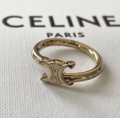 CELINE セリーヌ＊トリオンフ アシンメトリック リング ゴールド 50 