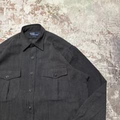 90's Poloby Ralph Lauren ウールシャツ 長袖 グレー M