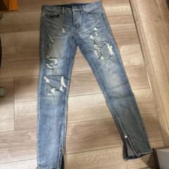 mnml ダメージデニムパンツ ジップ付きのサムネイル
