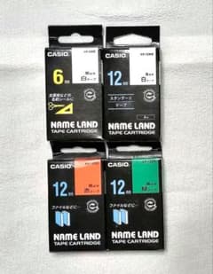 CASIO NAME LAND テープカートリッジ 6mm 12mm 4個セットのサムネイル
