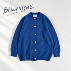 バランタイン カシミヤ100% ニットカーディガン ブルー 38 D723 - メルカリ
