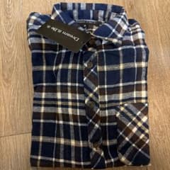 【FIRST DOWN】【未使用　自宅保管】メンズ チェック柄 長袖シャツ Mのサムネイル