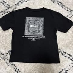 CAMP7 Tシャツ ブラック ペイズリー柄 120cmのサムネイル