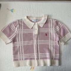 U.S. POLO ASSN. ニットポロ 半袖 ピンクのサムネイル