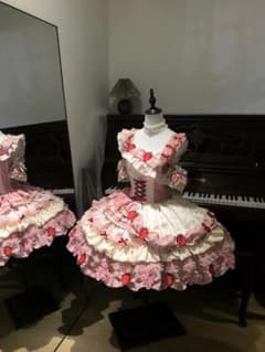 いちごギンガムロリータ JSK ピンク フリルたっぷりのサムネイル