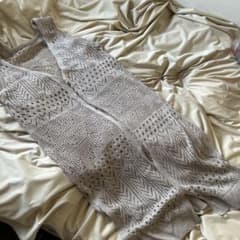 ノースリーブニットベストMサイズ ライトグレー