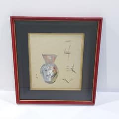 色紙 額装 サイン有り 絵　書画 インテリア 額飾り 壁掛け 額