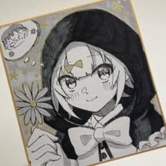 オリジナル 手描きアナログイラスト 【No.6】 小色紙 - メルカリ