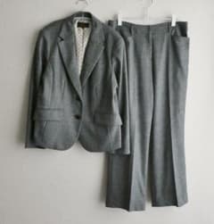 TRANS WORK 大きいサイズ カシミヤ混 パンツスーツ セットアップ