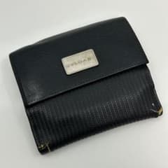 ブルガリ ロゴプレート 二つ折り財布 レザー ブラック - メルカリ