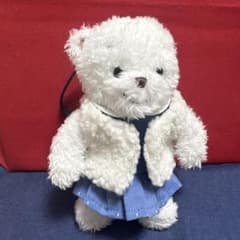 ハンドメイド 着せ替服 ファミリア マスコットベア－用 ボアベスト 白