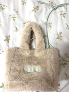 FURFUR 베이지 퍼 숄더백