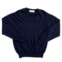 BALLANTYNE Vネックセーター 44 紺 ネイビー BERK カシミア