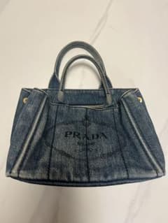 PRADA デニムバッグ　保証書付き　付属品あり PRADA デニムバッグ 保証書付き 付属品あり - メルカリ