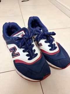 New Balance キッズ スニーカー 997 ネイビー レッドのサムネイル