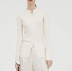 imperf.】Long Sleeve Rib Cardigan Ecru - メルカリ