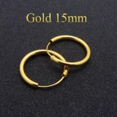 限定価格！早い者勝ち！シンプルフープピアス 2個セット ゴールド15mmのサムネイル