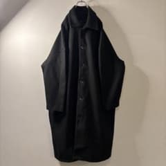 オーバーサイズ 黒 シングル チェスターコート マント ブラック y2k