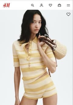H&M EDITION リブニットポロシャツ 半袖のサムネイル