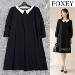 美品》フォクシー 定価8万 白襟ワンピース 2way フレンチD フォーマル