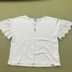Lindsay ホワイト Tシャツ M レース袖 ネックレス付きのサムネイル