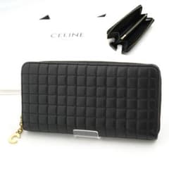  ブラック 長財布 キルティング ✨Aランク✨ CELINE 長財布 キルティング ラージジップドウォレット