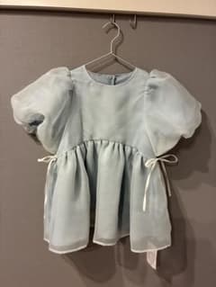 Fit more クリンクルシアーオーガンジーペプラムトップス　ブルーのサムネイル