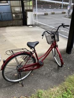 【試運転のみ】シティサイクル 前面バスケット付き　赤茶色【引き取り限定】 なな様専用】赤 シティサイクル バスケット付き26インチ（引き取り限定