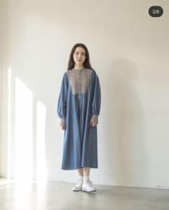 idem chambray ×flower onepiece ブルーのサムネイル