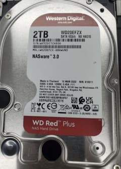 WD Red Plus 2TB WD20EFZX NAS HDD使用時間0h - メルカリ
