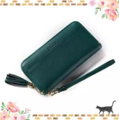 ♥即購入OK♥【グリーン】(❁ᴗ͈ˬᴗ͈)◞新品送料無料 長財布 大人気のサムネイル