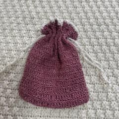 【ハンドメイド】ラメ入り毛糸の巾着袋のサムネイル