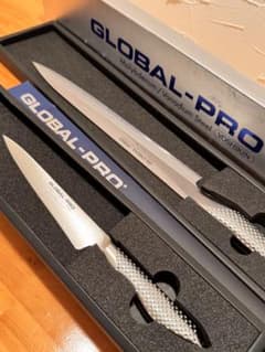 グローバルプロ GLOBAL-PRO GP-16 柳刃 刺身 メーカー研ぎ直し済 未使用・廃盤】GLOBAL-PRO 柳刃包丁 バーテンダーナイフ 2本セット