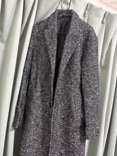 ZARA ウール混 チェスターコート グレーのサムネイル