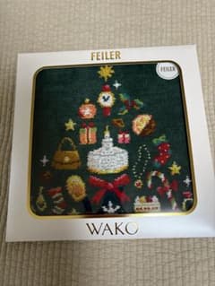 和光限定 フェイラー　別注　ハンカチ　クリスマス　グリーン　同色2枚セット 新品未開封 フェイラー 和光 FEILER WAKOクリスマス ハンカチ 匿名