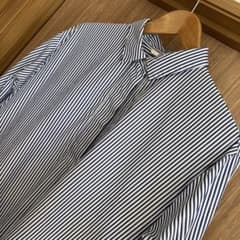 UNIQLO ストライプ シャツワンピース ブルーのサムネイル