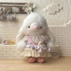 ガーリーワンピースのうさこちゃん。 うさぎ アーティストベア ぬいぐるみ ガーリーワンピースのうさこちゃん。 うさぎ アーティストベア