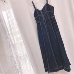 プリーツコンビデニムキャミワンピースのサムネイル
