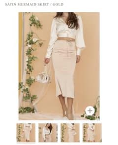 Amateras satin mermaid skirt / goldのサムネイル