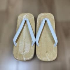 男性雪駄　白色鼻緒　スポンジ底　Lサイズのサムネイル