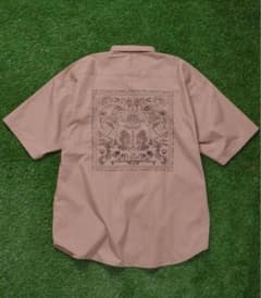美品　TES エンドレスサマー　刺繍ロゴ 半袖ワークシャツ ベージュ　Lサイズのサムネイル