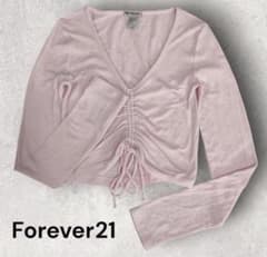 Forever 21 Vネックシャーリングニット長袖トップスうすピンクのサムネイル