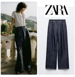 ZARA デニム風ワイドレッグ デニムパンツ