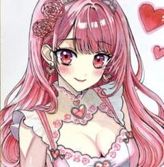 手描きイラスト アナログイラスト 色紙 原画 コピック 女の子 - メルカリ