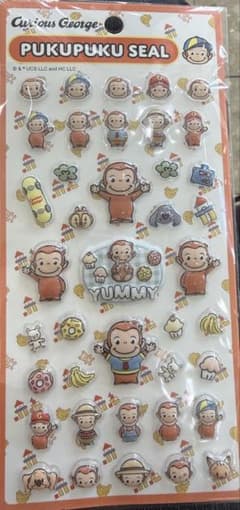 ♦︎今だけこの値段♦︎おさるのジョージぷくぷくシールのサムネイル